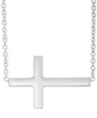 East West Cross 18 Pendant Necklace In Sterling Silver