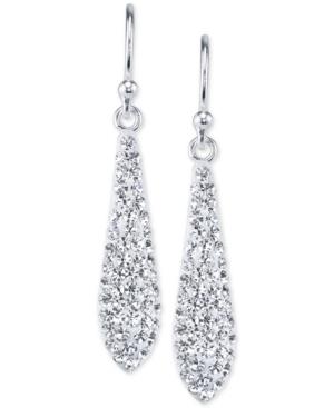 Unwritten Silver-tone Crystal Teardrop Earrings