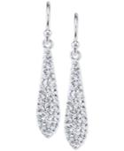Unwritten Silver-tone Crystal Teardrop Earrings