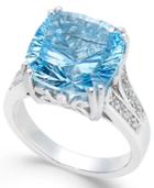 Blue Topaz (6 Ct. T.w.) And White Topaz Accent Ring In Sterling Silver
