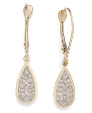 Wrapped Diamond Teardrop Earrings In 10k Gold (1/6 Ct. T.w.)