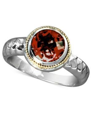 Balissima By Effy Garnet Round Ring (2-1/8 Ct. T.w.) In Sterling Silver And 18k Gold