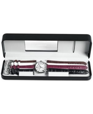 Wenger Women's Swiss Terragraph Interchangeable Leather Strap Watch Set 34mm 60.0521.103