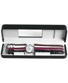 Wenger Women's Swiss Terragraph Interchangeable Leather Strap Watch Set 34mm 60.0521.103