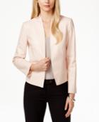 Tahari Asl Petite Stand-collar Faux-leather Jacket