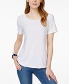 Jm Collection Jacquard Short-sleeve Top, Only At Macy's