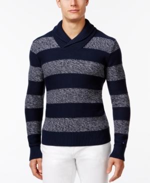 Tommy Hilfiger Zach Rugby Stripe Shawl-collar Sweater