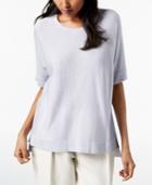 Eileen Fisher Tencel High-low Elbow-sleeve Sweater