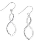 Diamond Accent Infinity Twist Drop Earrings In Platinum Over Sterling Silver