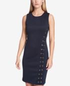 Tommy Hilfiger Grommet Lace-up Sheath Dress, Created For Macy's