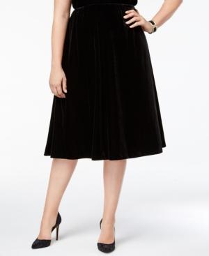 Alex Evenings Plus Size Velvet A-line Skirt