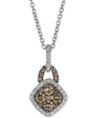 Le Vian Chocolatier White And Chocolate Diamond Pendant Necklace (3/8 Ct. T.w.) In 14k White Gold