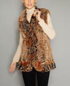 The Fur Vault Knitted Rex Rabbit Fur Vest