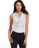 Nine West Tie-neck Polka-dot-printed Top