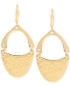 Robert Lee Morris Soho Gold-tone Hammered Oval Drop Earrings
