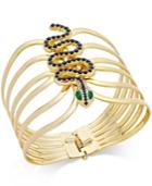 Thalia Sodi Gold-tone Jet Snake Multi-layer Hinged Bangle Bracelet, Only At Macy's