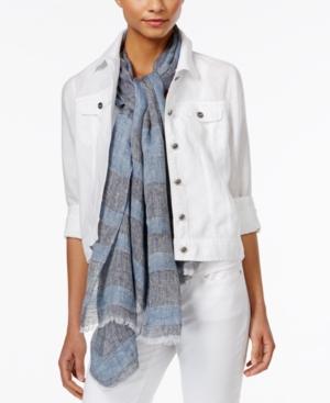 Eileen Fisher Linen Striped Scarf