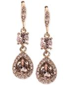 Givenchy Gold-tone Chocolate Crystal Double Drop Earrings