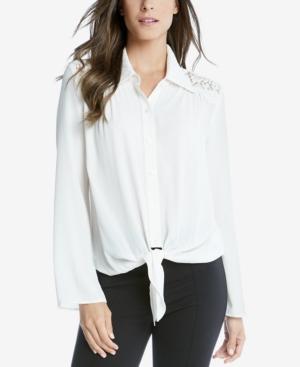 Karen Kane Lace-detail Tie-front Shirt