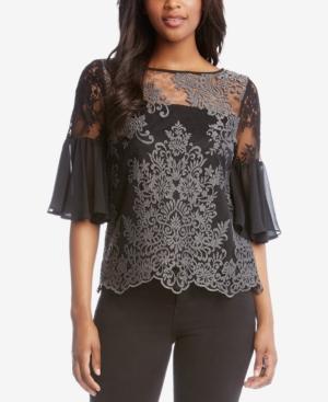 Karen Kane Lace Flared-sleeve Top