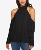 1.state Cold-shoulder Tiered-sleeve Top