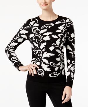 Charter Club Scroll-print Sweater, Created For Macy's