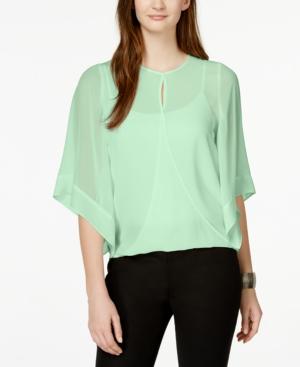Vince Camuto Wrap-front Kimono-sleeve Blouse