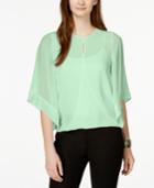 Vince Camuto Wrap-front Kimono-sleeve Blouse