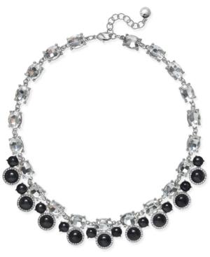 Charter Club Silver-tone Jet Stone Crystal Statement Necklace, Only At Macy's