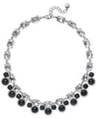 Charter Club Silver-tone Jet Stone Crystal Statement Necklace, Only At Macy's