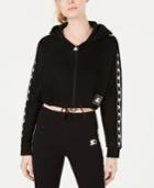 Starter Cropped Logo-sleeved Fleece Hoodie