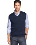 Club Room Solid Cable-knit Sweater Vest