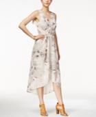 Lucky Brand Printed Draped Cutout Dress