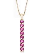 Ruby Vertical Bar 18 Pendant Necklace (3/4 Ct. T.w.) 14k Gold