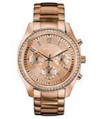 Caravelle Women's Chronograph Rose Gold-tone Stainless Steel Bracelet Watch 36mm