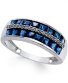 Sapphire (2 Ct. T.w.) And Diamond Accent Band In 14k White Gold
