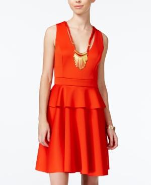 Xoxo Juniors' Peplum A-line Necklace Dress