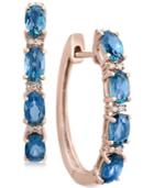 Effy London Blue Topaz (2-1/2 Ct. T.w.) & Diamond Accent Hoop Earrings In 14k Rose Gold