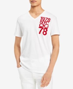 Calvin Klein Jeans Men's Graphic Print V-neck T-shirt, Created For Macy's