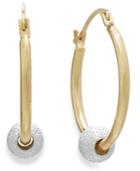 Beaded Hoop Earrings In 10k Gold And Sterling Silver