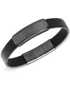 Emporio Armani Men's Gunmetal Steel Leather Bracelet Egs2253