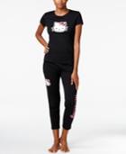 Hello Kitty Back 2 Basics Short Sleeve Top And Jogger Set