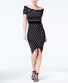 Xoxo Off-the-shoulder Striped Bodycon Dress