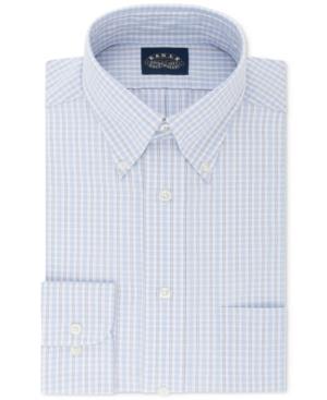 Eagle Men's Classic/regular Fit Non-iron Flex Collar Blue Multi Gingham Dress Shirt
