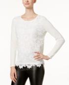 Charter Club Lace-front Sweater, Created For Macy's