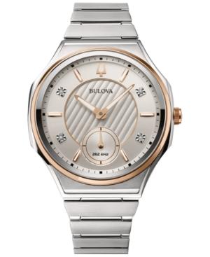 Bulova Women's Curv Progressive Sport Diamond-accent Stainless Steel Bracelet Watch 40.5mm