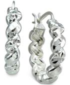 San Marco Style Hoop Earrings In Sterling Silver