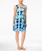 Style & Co. Petite Printed Sleeveless Swing Dress, Only At Macy
