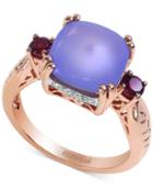Effy Purple Chalcedony, Rhodolite Garnet And Diamond Accent Ring In 14k Rose Gold (4-1/4 Ct. T.w.)