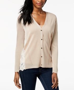 Style & Co Lace-back Pointelle Cardigan, Created For Macy's